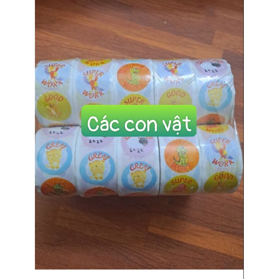 Sticker khen thưởng mỗi cuộn 500 stickers..............