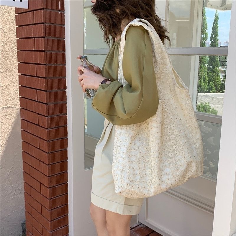 Túi Xách Nữ Vải Canvas In Hoa Thời Trang Xinh Xắn