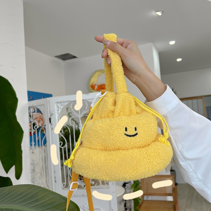 Túi Đeo Chéo Dây Rút Hình Poop Hoạt Hình Dành Cho Nữ