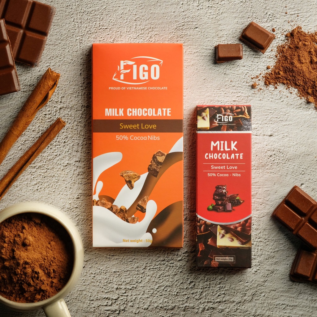 [HOẢ TỐC ] Set hộp quà 3 Socola sữa 20g mix vị FIGO, thiệp nơ đầy đủ