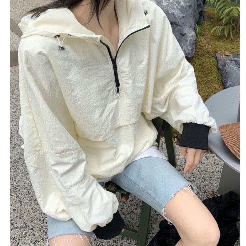 Áo Khoác Cardigan Mỏng Nhẹ Dáng Rộng Tay Dài Có Nón Chống Nắng Phong Cách Hàn Quốc Thời Trang Mùa Hè Mới Cho Nữ