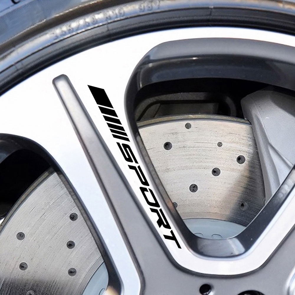 Bộ 4 Miếng Dán Trang Trí Bánh Xe Hơi Thể Thao Bằng Vinyl Tự Dính DIY