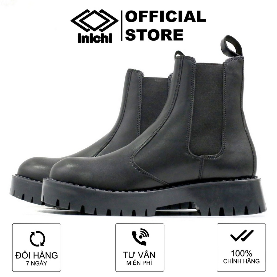 Giày chelsea da lì INICHI G1113 đế chunky tăng chiều cao
