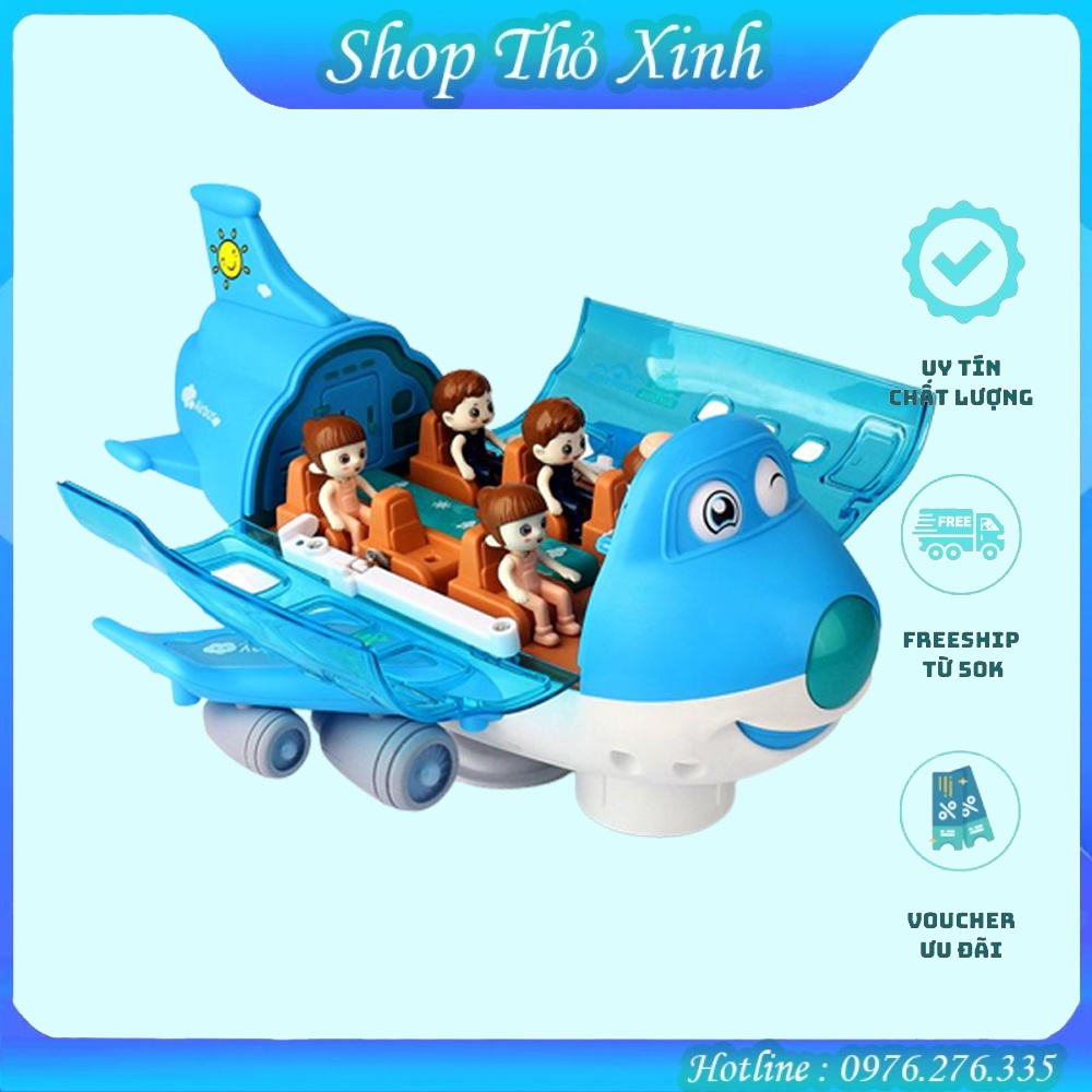 Máy bay đồ chơi thông minh tự di chuyển và xoay 360 độ có nhạc và đèn
