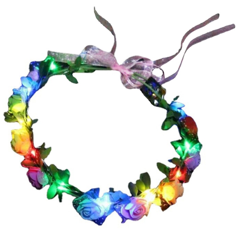 Vương Miện Hoa Dạ Quang Trang Trí Tóc Cho Cô Dâu