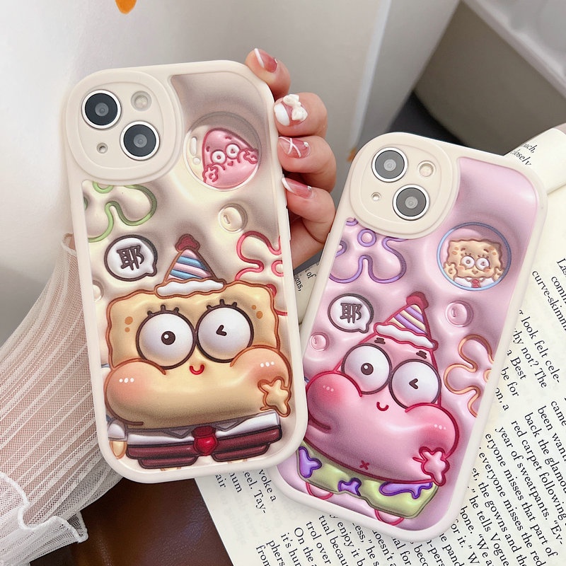Casing Samsung Galaxy A12 A13 A23 A73 A72 A53 A33 A52 A52S A11 A31 A70 A20 A30 A10S M11 M12 A22 LTE M22 M23 M32 M31 A32 A50 A50S A30S A03S A02S A21S A51 A71 4G 5G Cute Cartoon Visual 3D SpongeBob SquarePants Patrick Star Soft Phone Case XPN 39