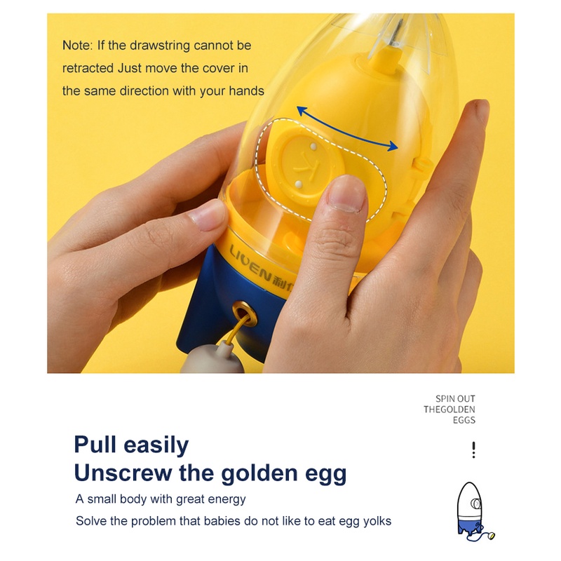 Máy đánh trứng cầm tay an toàn cho nhà bếp đánh kem Máy xay sinh tố ăn sáng lòng đỏ trứng và lòng trắng trứng cho trẻ em/trẻ sơ sinh