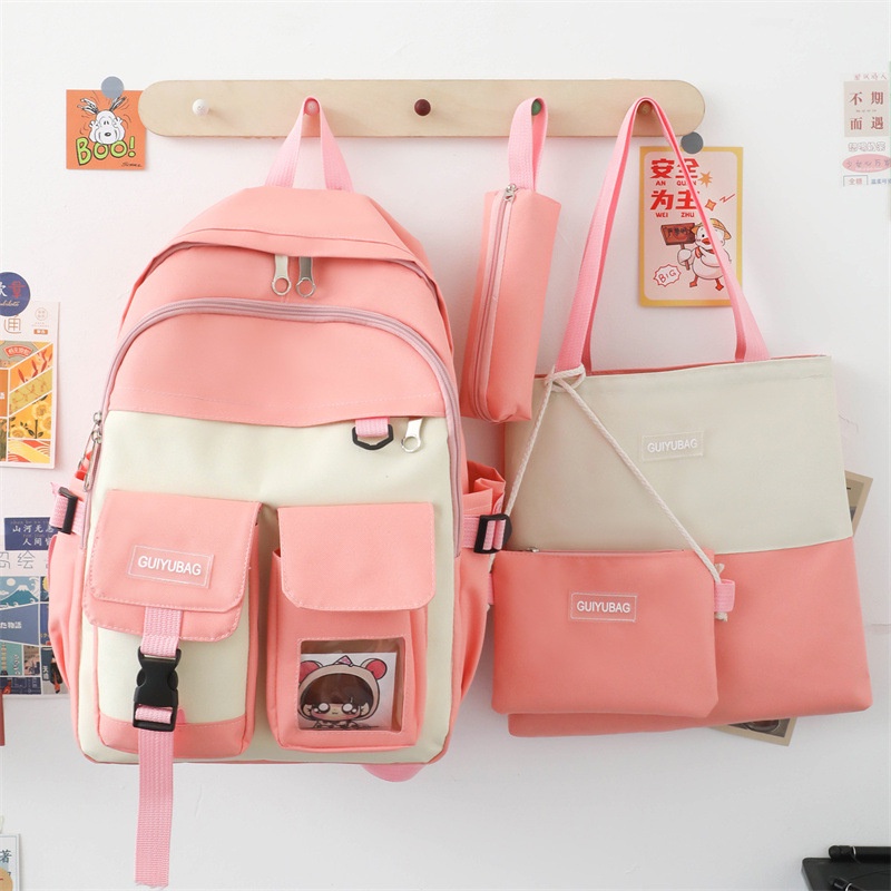 Combo Balo 4 Món Đi Học, Balo Thời Trang - SET BALO 4 MÓN 1/2 MÀU