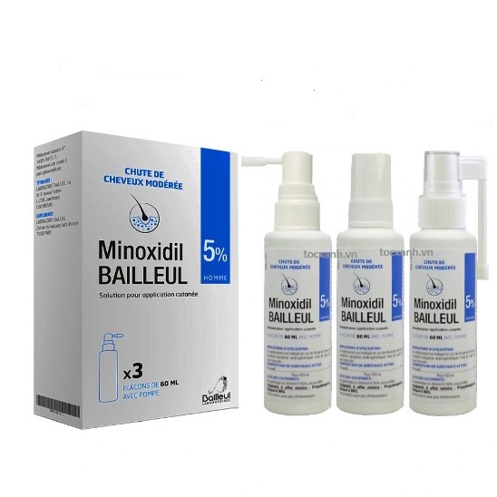 Xịt Mọc Tóc Minoxidil Bailleul 5%, 60ml, Pháp