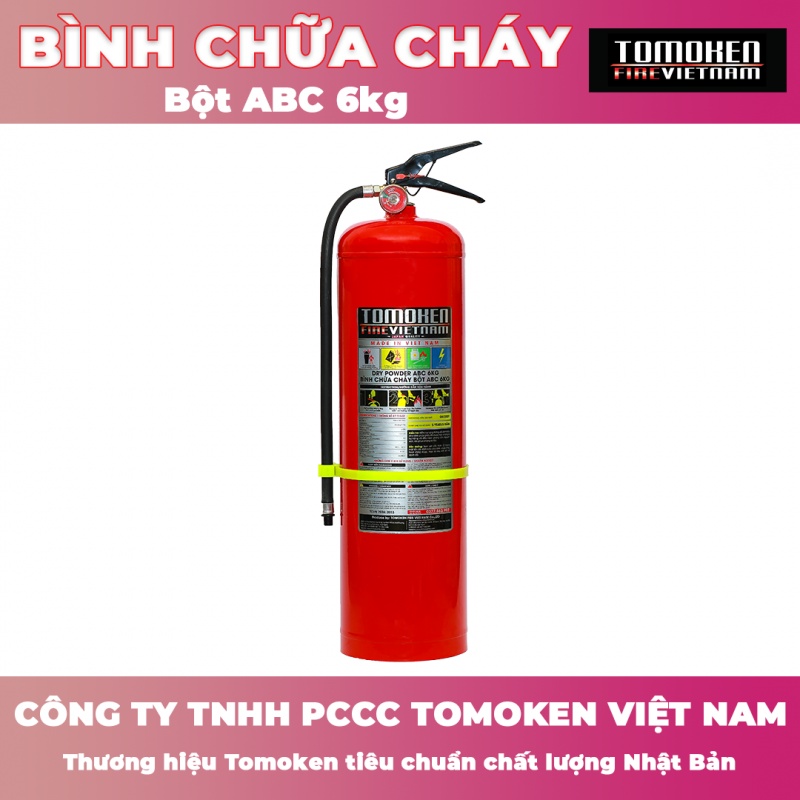 Bình chữa cháy Tomoken bột ABC 4 kg- Nhập khẩu trực tiếp từ nhà máy, đảm bảo tiêu chuẩn PCCC