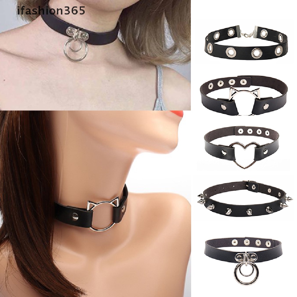 Vòng Cổ Choker Đinh Tán Phong Cách Punk Vintage Thời Trang ifashion365 Dành Cho Nữ