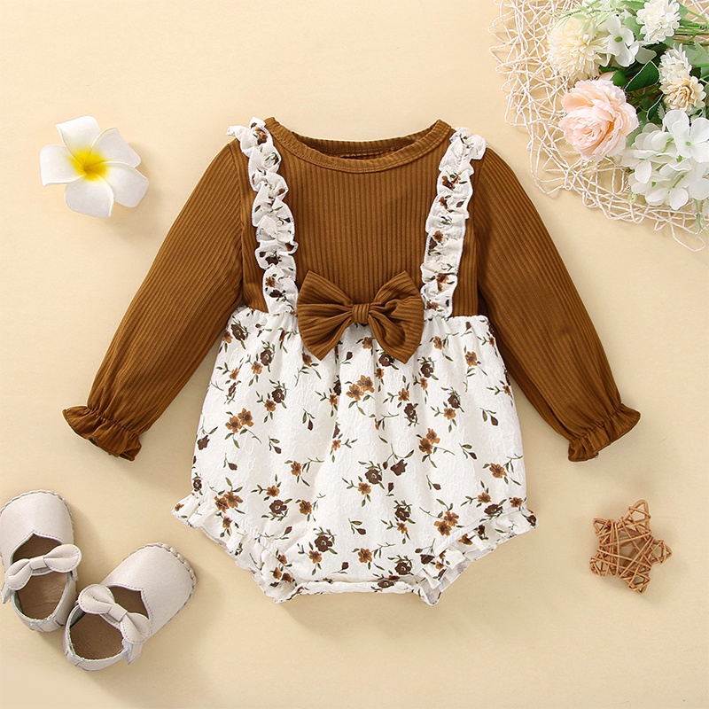 Bộ Áo Liền Quần Giả Hai Mảnh In Hoa Mùa Hè Kku Cho Bé Gái