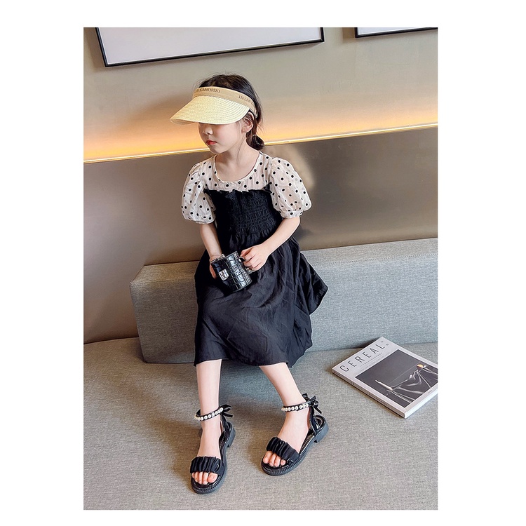 Xăng đan Đế Mềm Phối Ren Phong Cách Công Chúa Cho Bé Gái