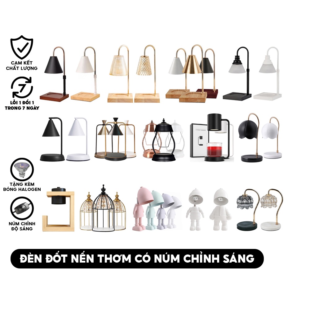 50+ Mẫu đèn đốt nến thơm có núm xoay chỉnh sáng - Candle Warmer - Đã có sẵn bóng Halogen GU10