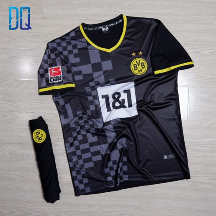 Quần áo bóng đá Dortmund đen 2022- 2023 thun lạnh cao cấp