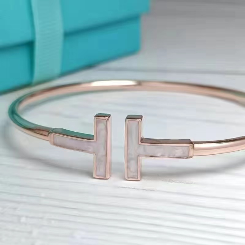 Vòng Tay Bạc 925 Dạng Hở Đính Hạt Mạ Vàng Hồng 18K