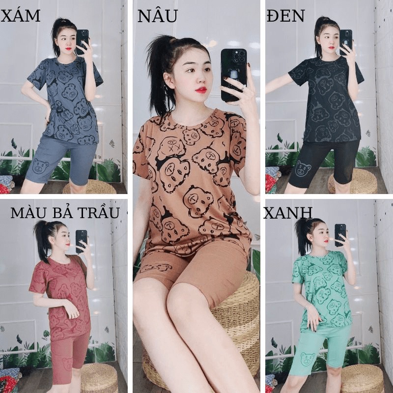 Đồ bộ nữ thun cotton bigsize JANGMY shop QL15 LỬNG GẤU TOÀN THÂN