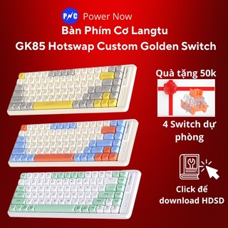 3 ngày xả kho_ bàn phím cơ langtu gk85, full box, hotswap, led rain bow, custom golden switch. 3 chế độ/ type c
