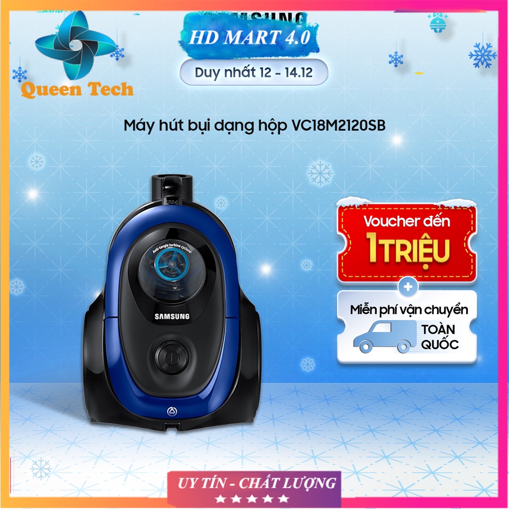 Máy hút bụi Samsung dạng hộp VC18M2120SB máy hút bụi công suất lớn 1800W có bánh xe khay chứa bụi 1.5l Dễ Dàng Tháo Lắp