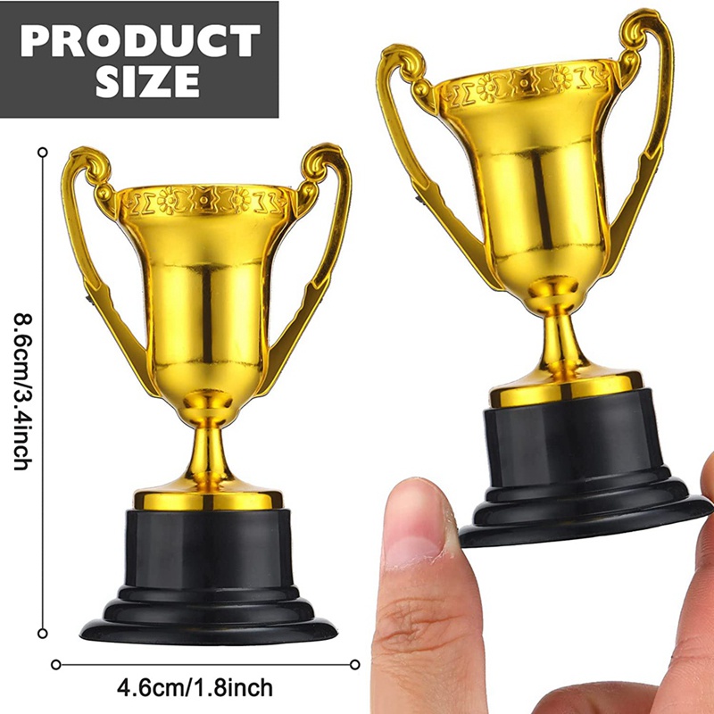 Set 40 Cúp Giải Thưởng Mini Màu Vàng Bằng Nhựa Dành Cho Học Sinh Tiểu Học