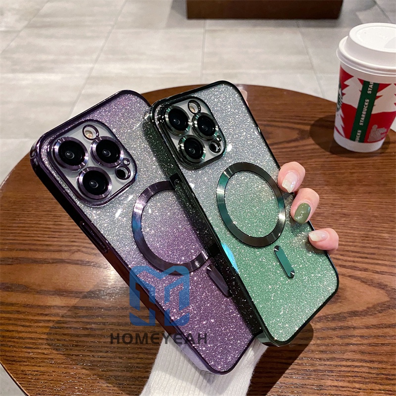 Ốp Điện Thoại Mềm Trong Suốt Chống Sốc Có Ngăn Đựng Thẻ Và Kim Tuyến Cho iPhone 11 12 13 14 Pro Max 14 Plus