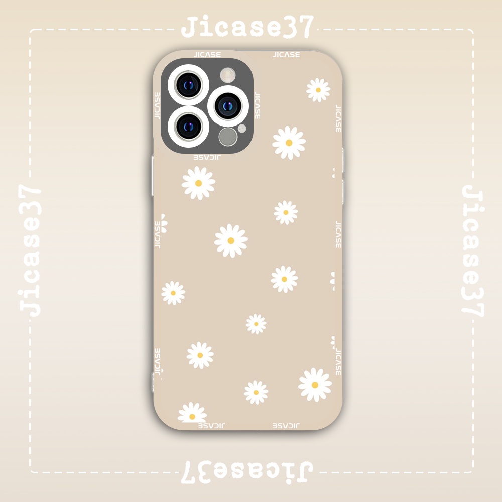 Ốp lưng iphone cạnh vuông Jicase JMcase Daisy Flower Hoa Cúc Floral Hoa Cỏ x/xs/11/12/pro/max/plus/promax