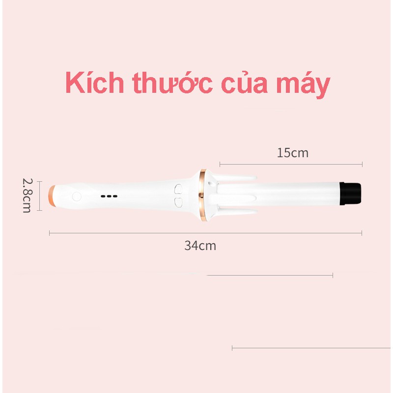 Máy uốn tóc xoăn tự động UNPUBLIC chất liệu gốm sứ đường kính uốn 28mm HF-01