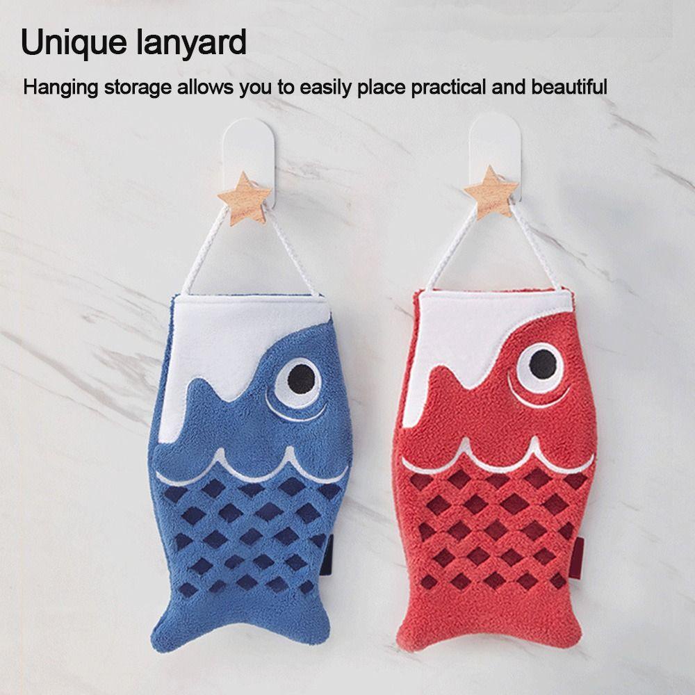 Ynatural Khăn Lau Chén Dĩa Hình Cá Có Móc Treo Tiện Lợi Dành Cho Gia Đình