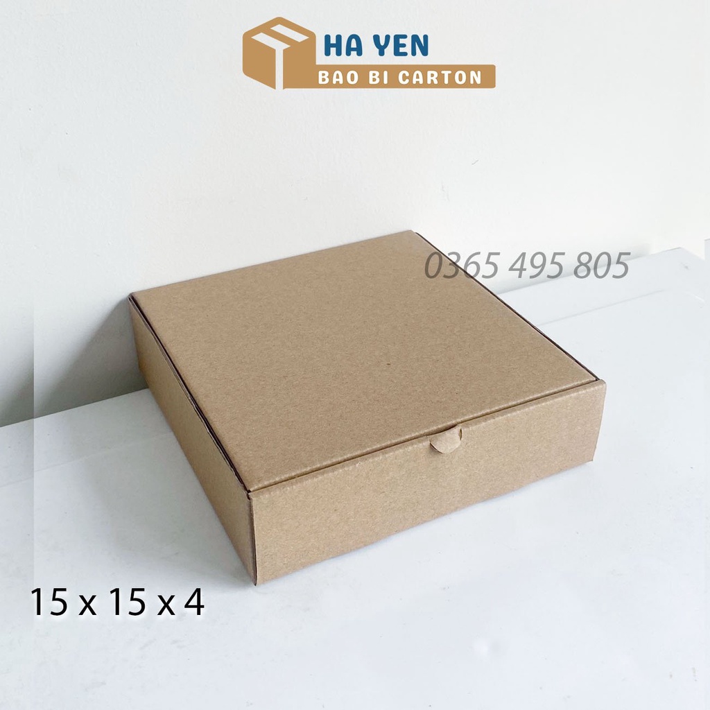 15x15x4 - Hộp Carton Nắp Gài