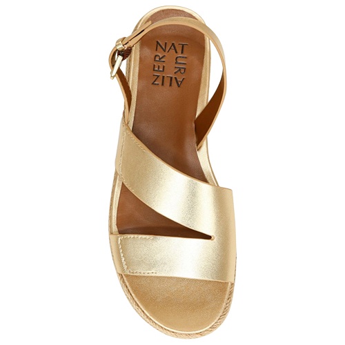 Sandal cói da đế bằng Naturalizer Jasmin vàng gold
