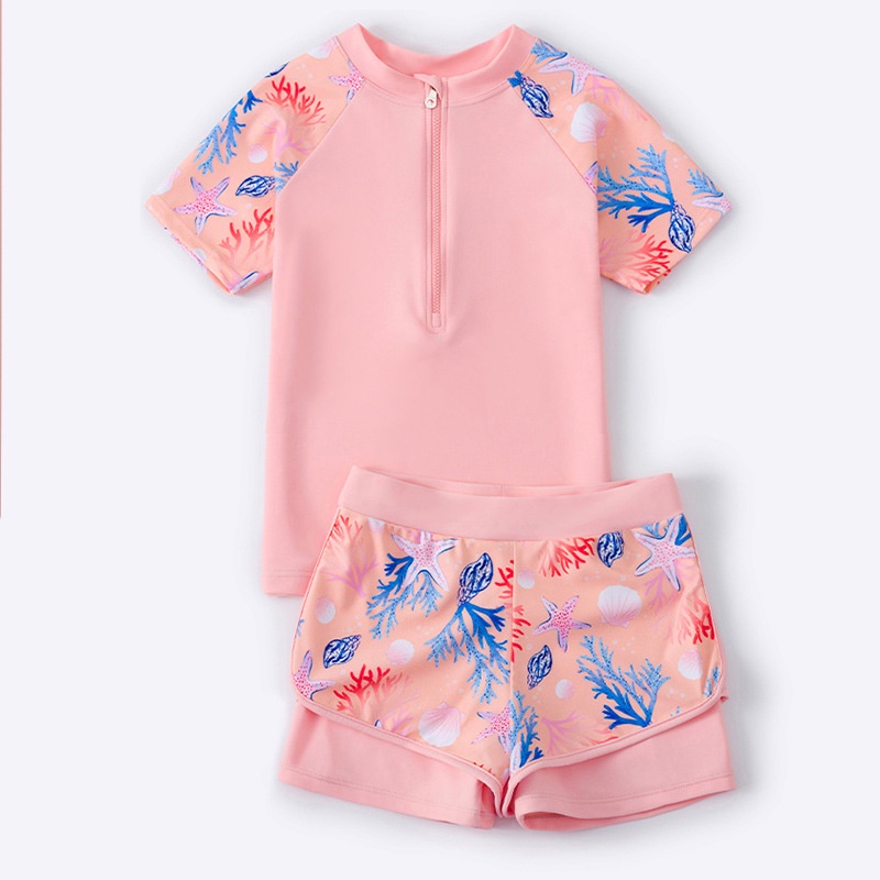 Bộ đồ bơi hai mảnh IQ ANGEL phong cách thể thao thời trang mùa hè mới cho bé gái