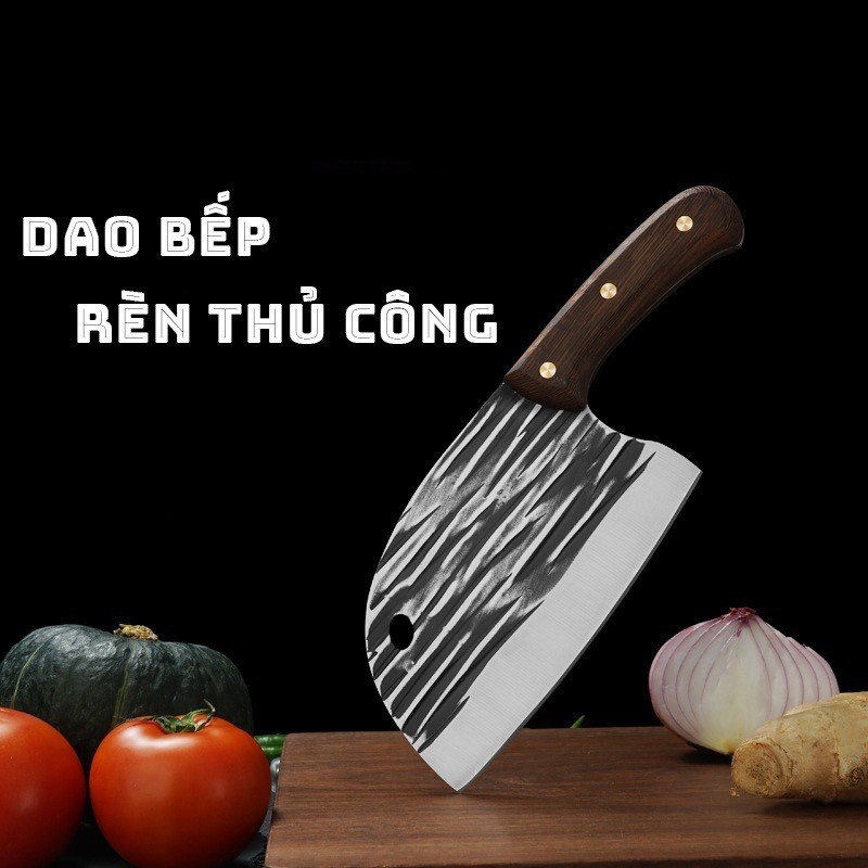 Dao Bếp Chặt Xương Phong Cách Nhật Bản Chất Liệu Thép Chống Gỉ Thiết Kế Tay Cầm Cán Gỗ Chắc Chắn
