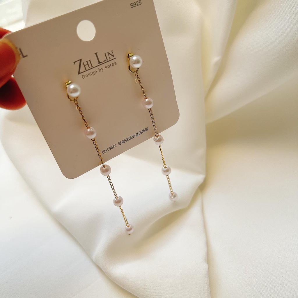 Bông tai dài 5 hạt