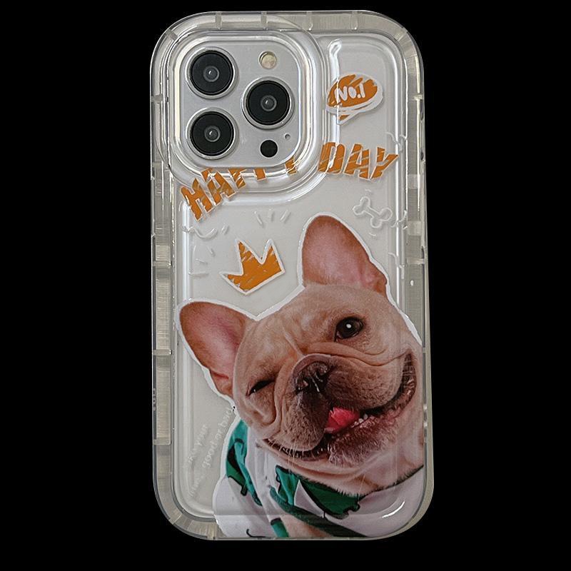 Ốp Điện Thoại Silicon TPU Mềm Trong Suốt Chống Sốc In Hình Cún Cho IPhone 14 13 11 12 Pro XS Max XR 7 8 Plus