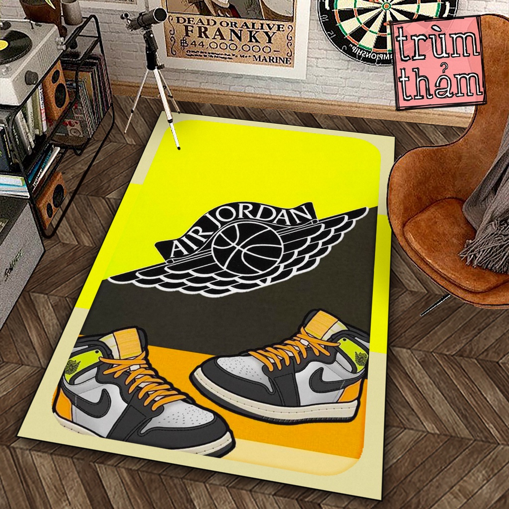 Thảm Trang Trí Jmcase Nik3 Air Jord4N Vintage Sneaker Giày Thể Thao X Decor Phòng Ngủ Phòng Khách Văn Phòng