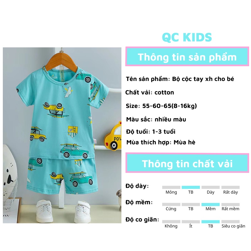 Bộ cộc tay cho bé trai và gái xuất hàn 8-16kg
