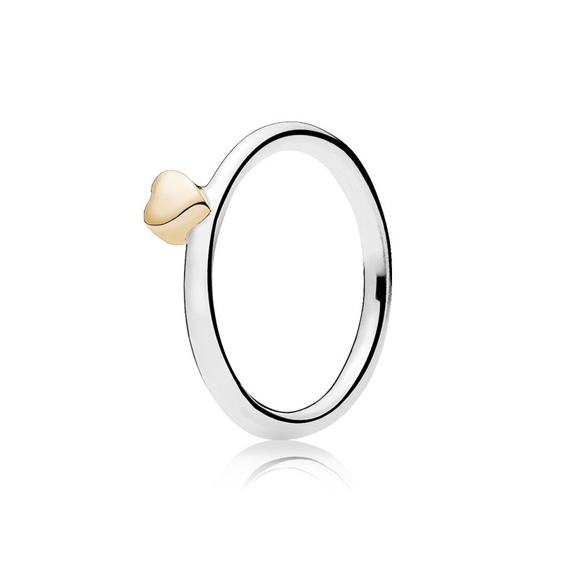 PANDORA Nhẫn Hình Trái Tim Đôi Cánh Thiên Thần Lấp Lánh Thời Trang Cho Nữ