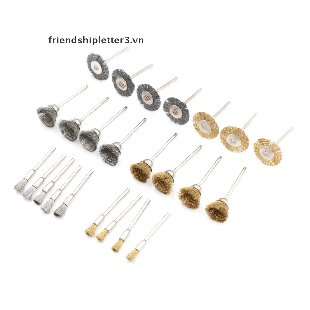 Set 24 Chổi Sợi Đồng Thau Dành Cho Máy Đánh Bóng Điện Set 24 Dây Cước Đồng Thau + 24 Cọ Đánh Bóng Chuyên Dụng 2