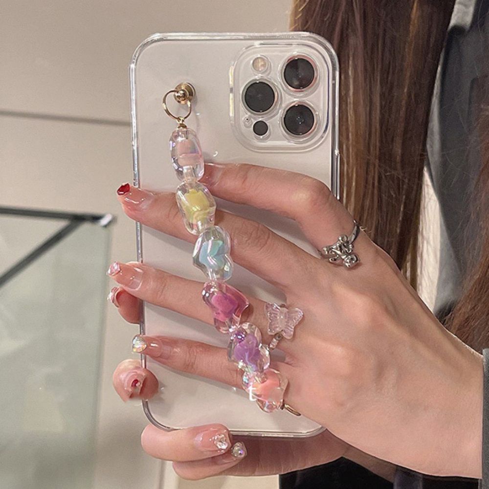 Ốp Điện Thoại TPU Mềm Trong Suốt Màu Kẹo Có Dây Đeo Tay Cho IPhone 14 13 12 11 Pro Max X Xs XR 8 7 Plus