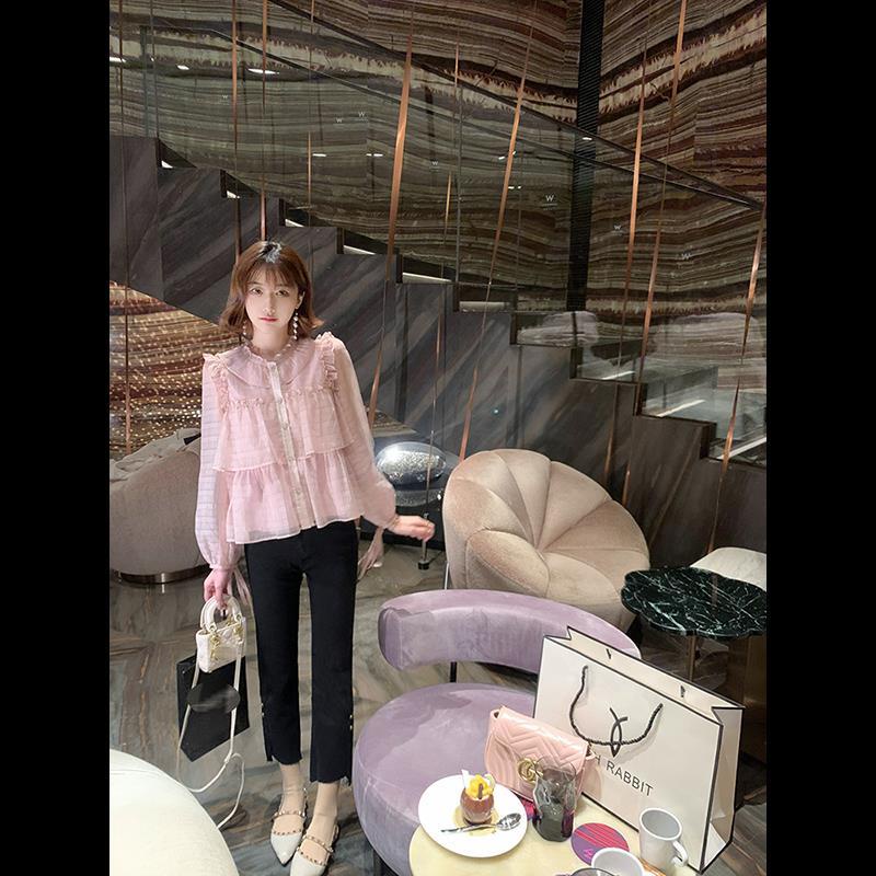 Áo Sơ Mi Chiffon Tay Dài Che Bụng Thời Trang Xuân Thu Cho Nữ Size 3Xl