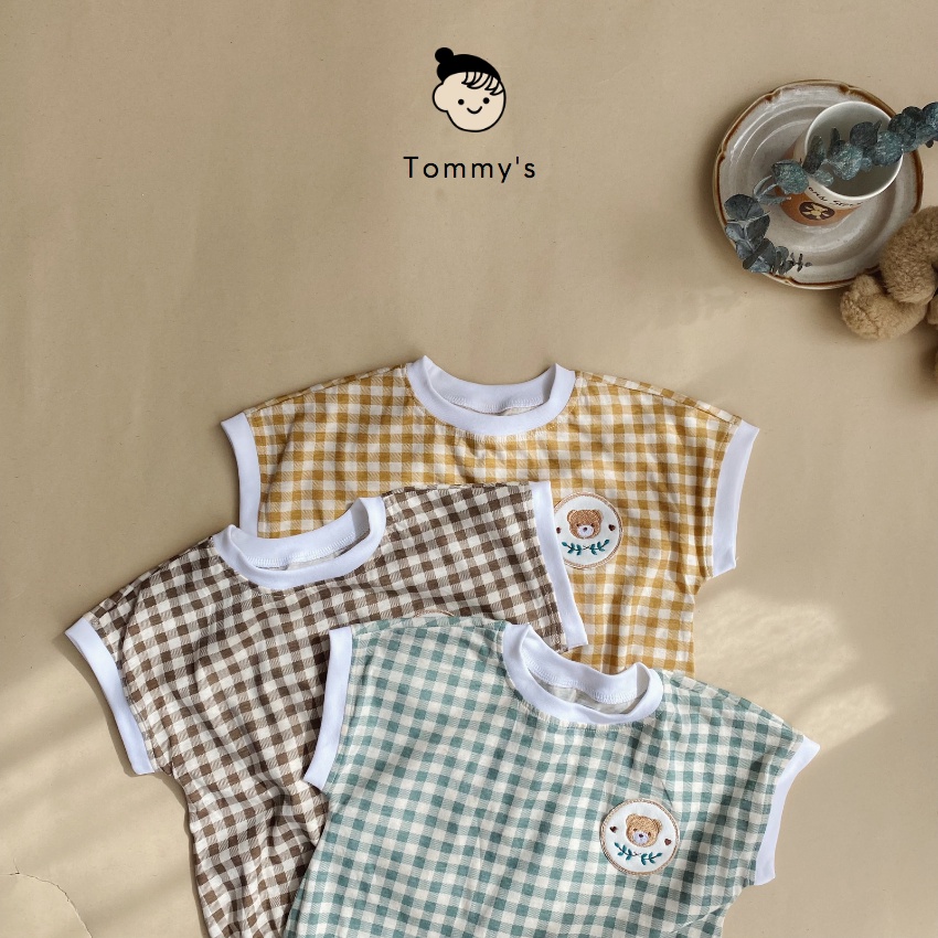 Body ngắn tay cho bé 0-24 tháng hoạ tiết gấu thun cotton xuất Hàn mềm mát