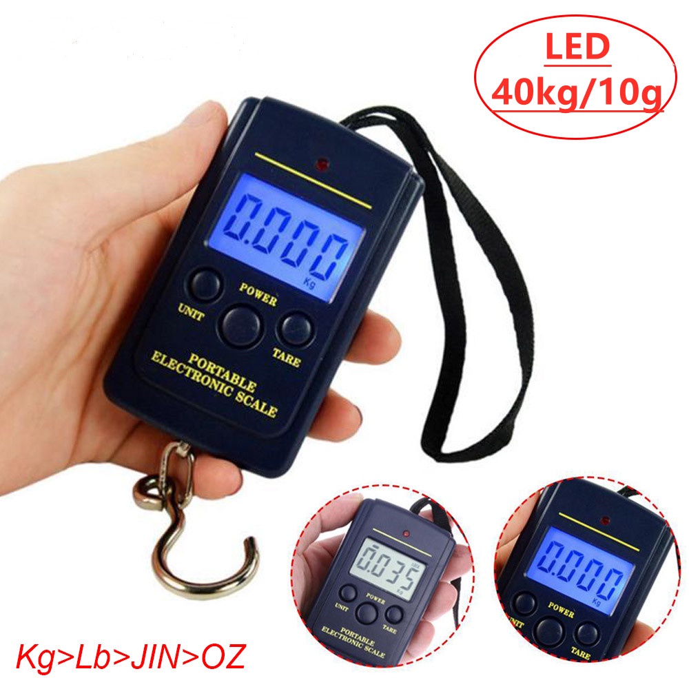 Cân Hành Lý Điện Tử Mini 40kg / 10g Có Móc Treo Màn Hình LCD