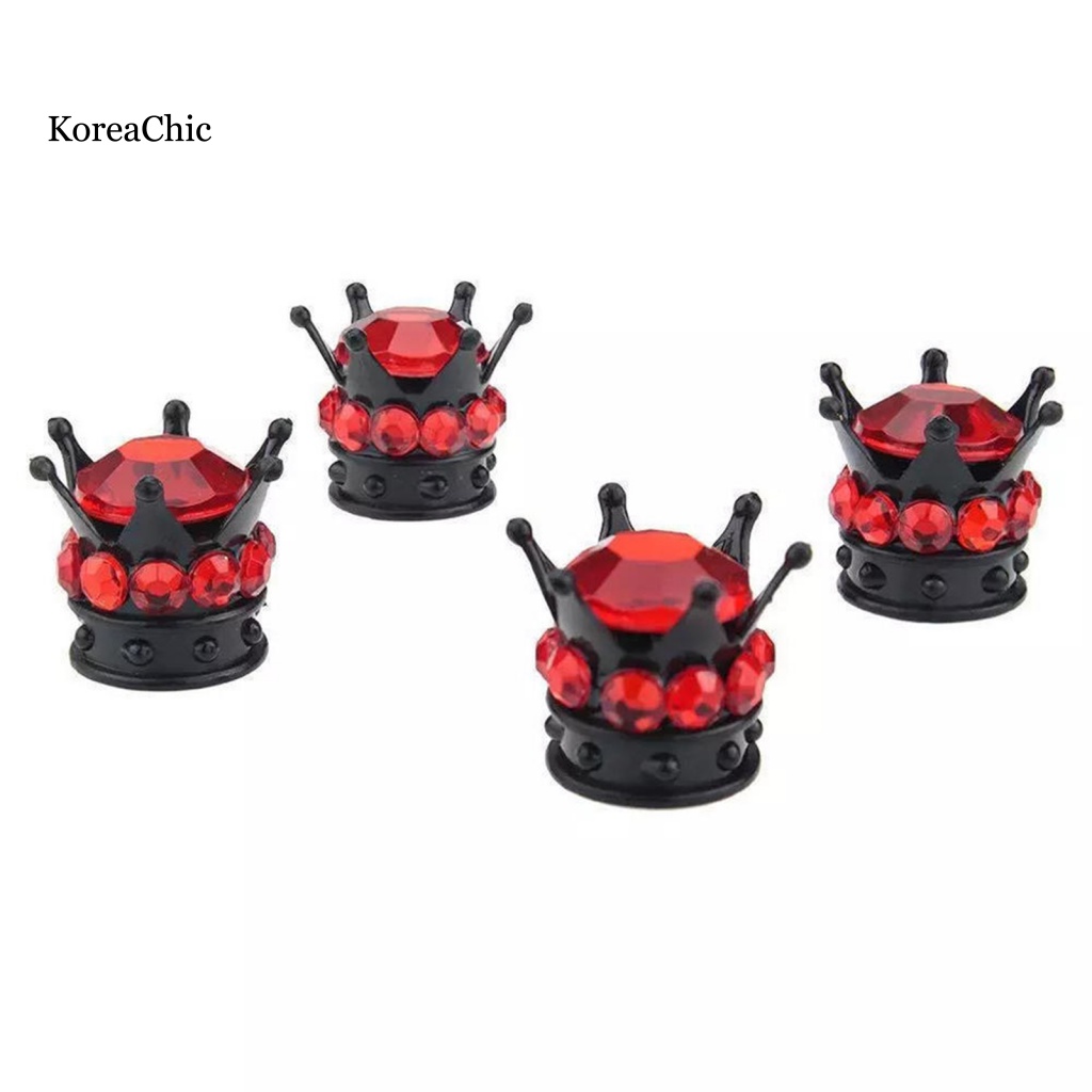 Nắp Van Xe Hơi Hình Vương Miện Đính Kim Cương Giả Handmade