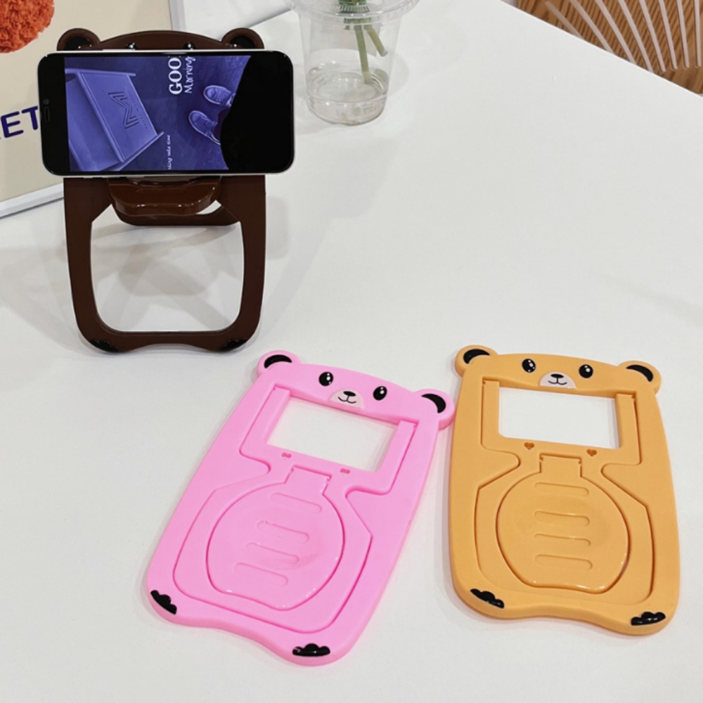 Giá Đỡ Điện Thoại Bằng Silicon Họa Tiết Gấu Hoạt Hình Dễ Thương