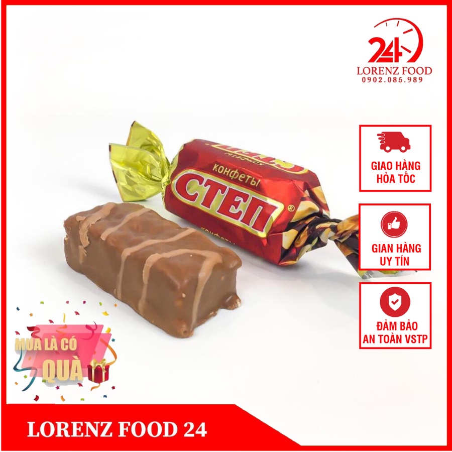 1KG Kẹo Step Nga - Socola Caramel Nhân Lạc Ngọt Ngào - Ngon Hết Nấc Lorenzfood