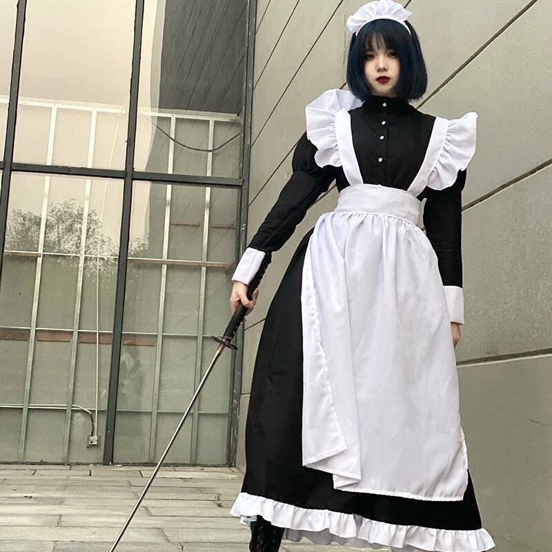 Maid Bộ Cosplay Nam Nữ Trang Phục Hóa Trang Cô Hầu Gái Phong Cách Lolita Nhật Bản Dễ Thương