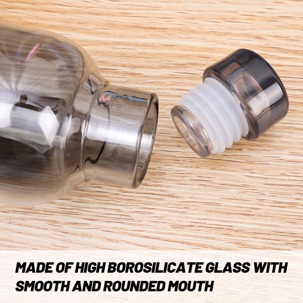 Bình Nước Thủy Tinh Dày Dung Tích 500ml Có Thang Đo Thời Gian Chống Rò Rỉ