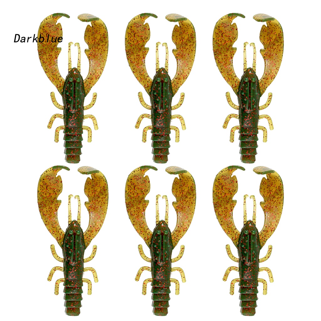 Bộ 6 Mồi Câu Cá Giả Hình Tôm Hùm Mềm Màu Sắc Tươi Sáng Có Thể Tái Sử Dụng