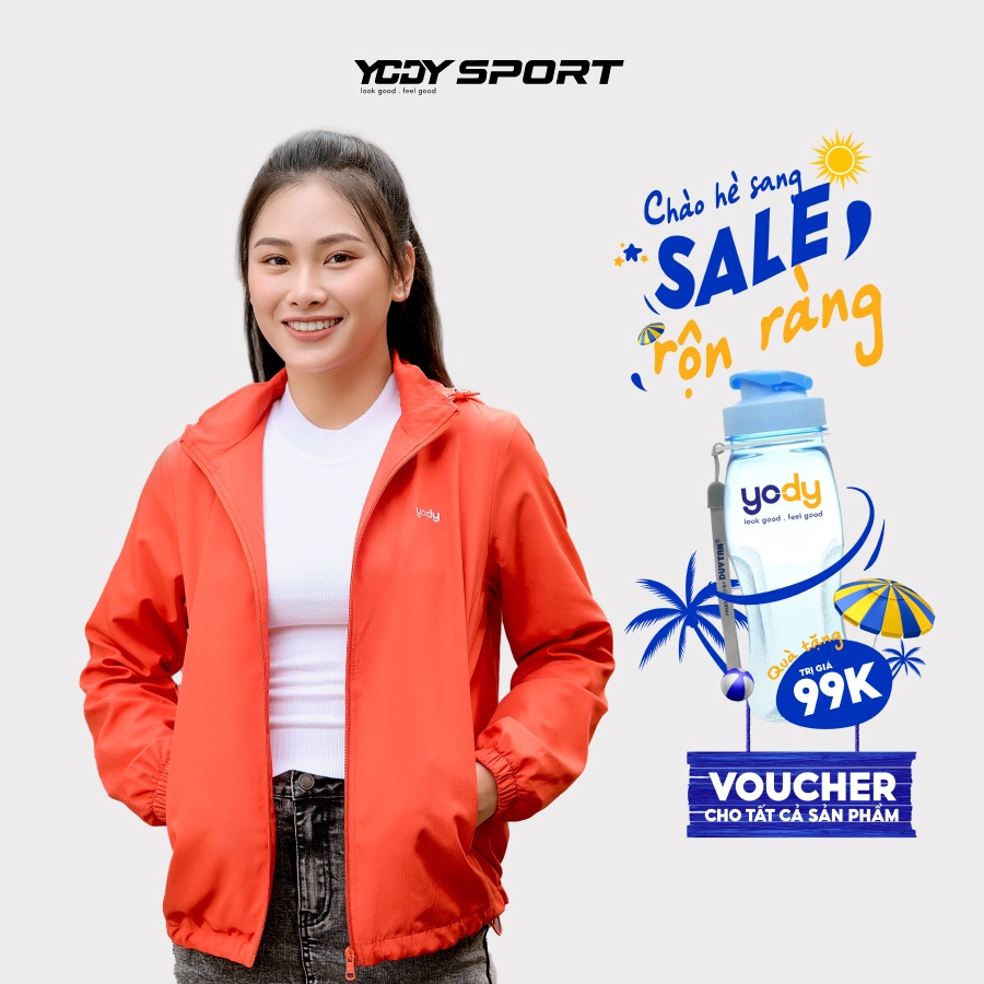 Áo khoác gió nữ YODY trượt nước thông minh AKN5042