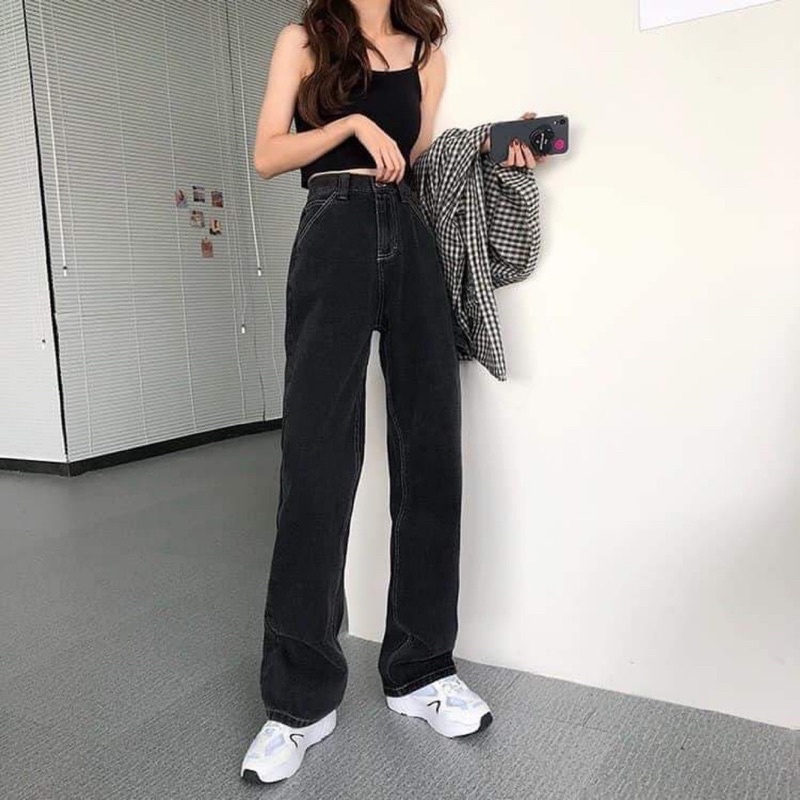 Quần Jeans Suông Túi Hộp Cá Tính Cattybigsize nữ